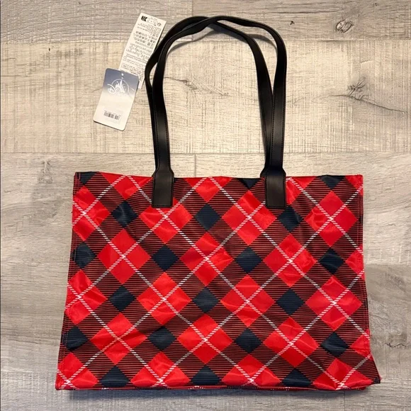 Disney Red and Black Plaid Tote with Mickey Mouse - Picture 4 of 7